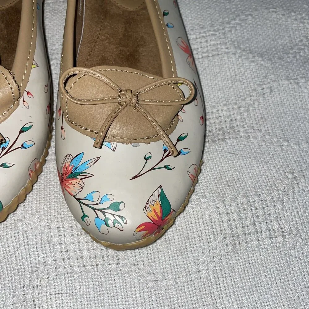 Chooka Women’s Rain Shoes Size 9 M Beige Floral Outdoors Weather Comfort